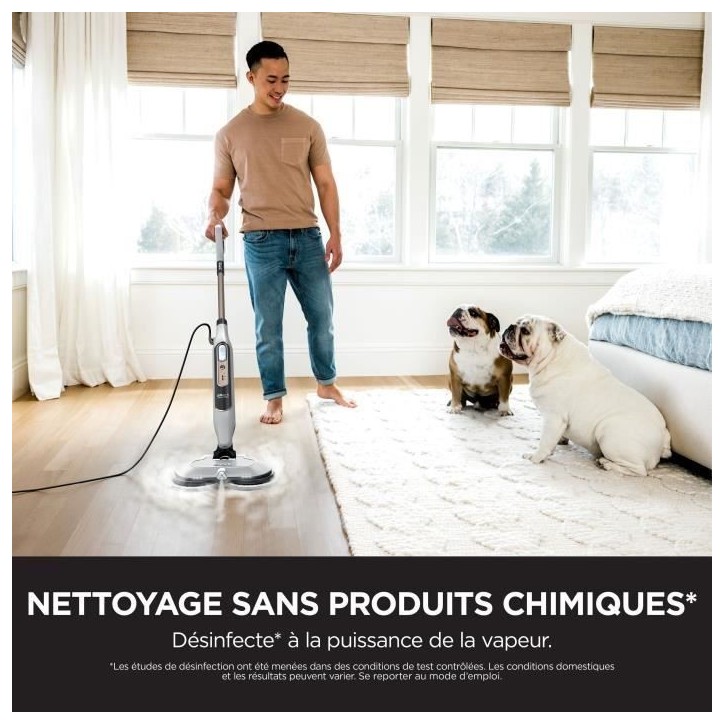 SHARK S8201EU Steam Mop - Balai Vapeur Automatique - 2 tampons rotatifs - 3 réglages vapeur - Elimine taches et saleté SHARK S8201EU Steam Mop - Balai Vapeur Automatique - 2 tampons rotatifs - 3 réglages vapeur - Elimine taches et saleté