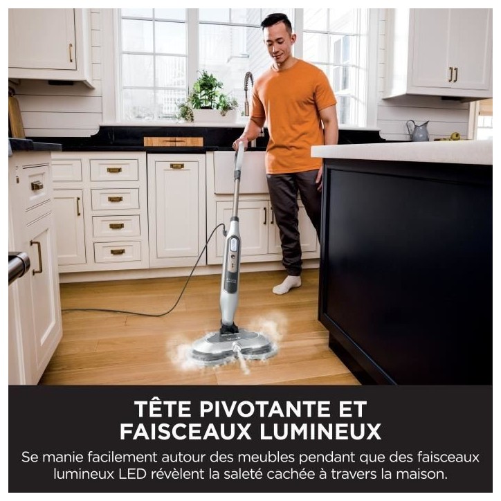 SHARK S8201EU Steam Mop - Balai Vapeur Automatique - 2 tampons rotatifs - 3 réglages vapeur - Elimine taches et saleté SHARK S8201EU Steam Mop - Balai Vapeur Automatique - 2 tampons rotatifs - 3 réglages vapeur - Elimine taches et saleté