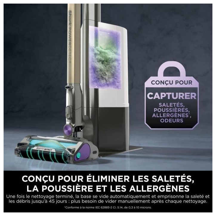 Aspirateur Balai - Shark Power Detect IP3251EUT - Base de vidage automatique - 2L - 70 min autonomie Aspirateur Balai - Shark Power Detect IP3251EUT - Base de vidage automatique - 2L - 70 min autonomie