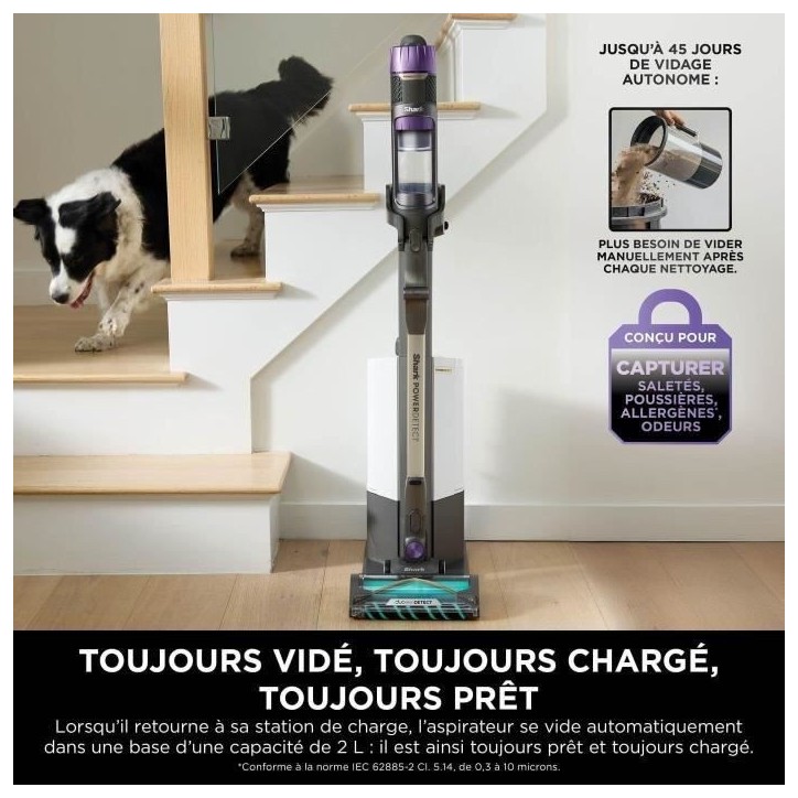 Aspirateur Balai - Shark Power Detect IP3251EUT - Base de vidage automatique - 2L - 70 min autonomie Aspirateur Balai - Shark Power Detect IP3251EUT - Base de vidage automatique - 2L - 70 min autonomie