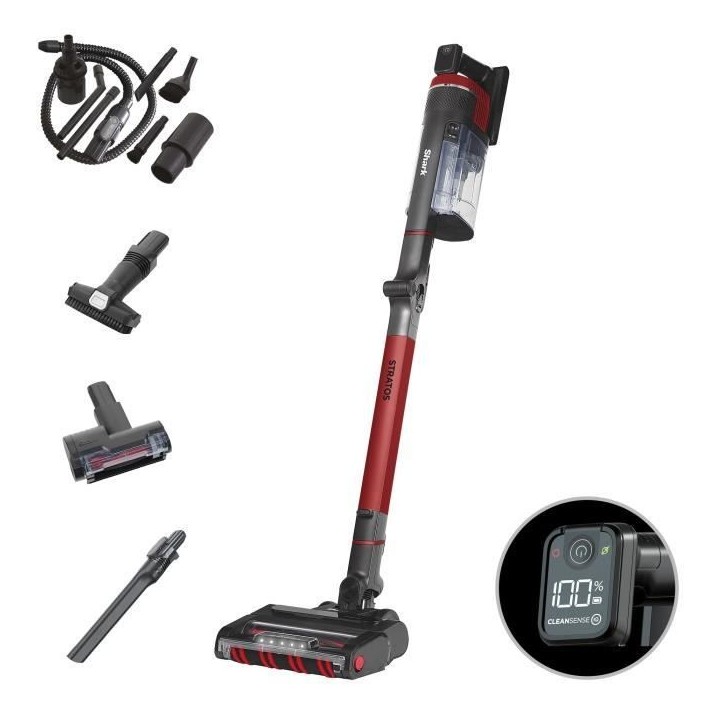 SHARK Stratos IZ400EU - Aspirateur Balai sans fil - Technologie DuoClean + PowerFins Plus - Eclairage LED