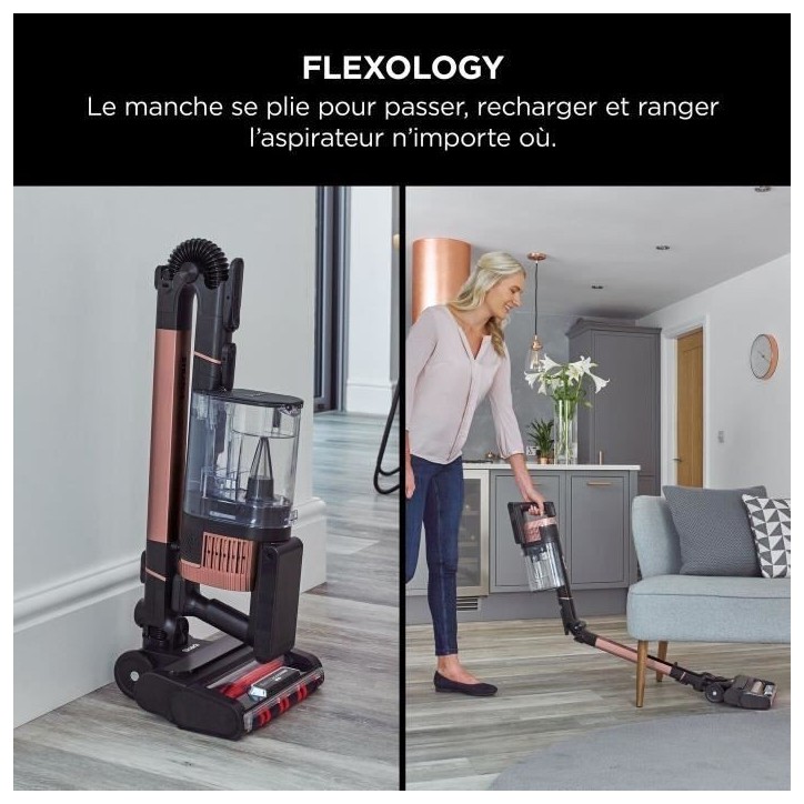SHARK Stratos IZ400EU - Aspirateur Balai sans fil - Technologie DuoClean + PowerFins Plus - Eclairage LED