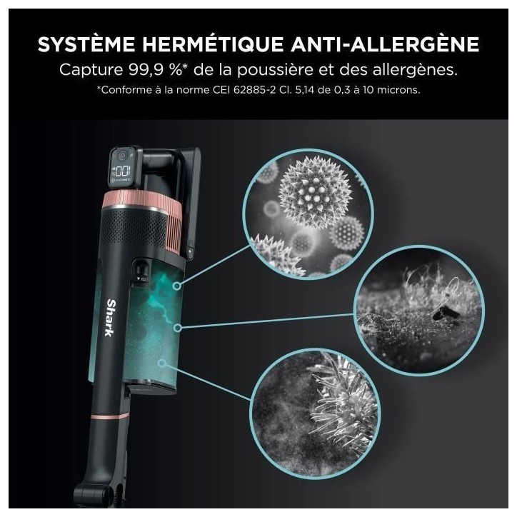 SHARK Stratos IZ400EU - Aspirateur Balai sans fil - Technologie DuoClean + PowerFins Plus - Eclairage LED