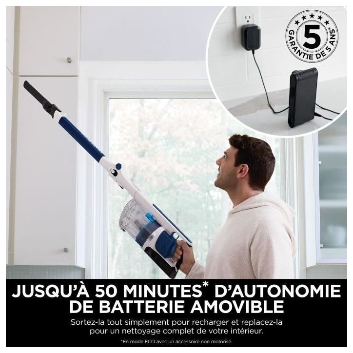 SHARK PowerPro IZ380EU - Aspirateur Balai sans fil - Léger et Flexible - Technologie FloorDetect - Anti-emmelement