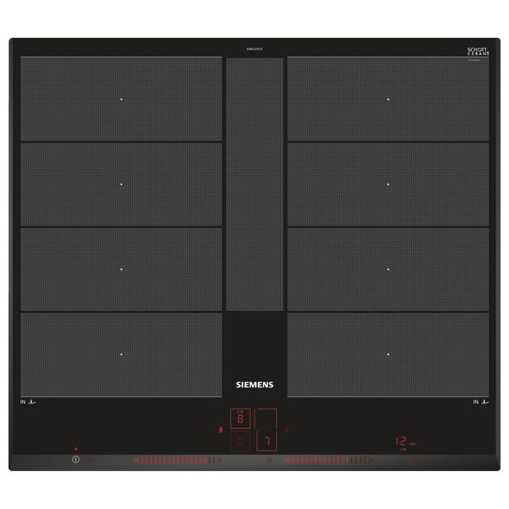 Table induction - SIEMENS - IQ700 - 4 foyers - 60 cm - Noir - Dual LightSlider