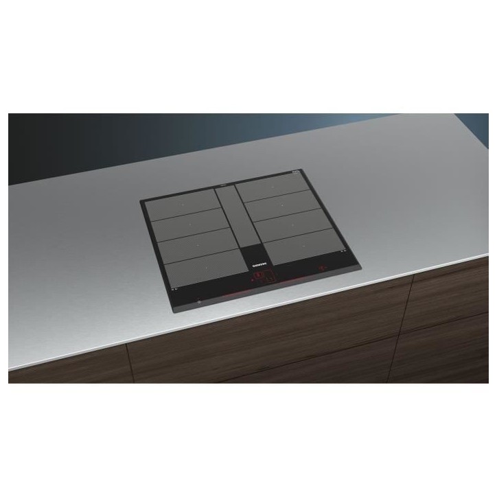 Table induction - SIEMENS - IQ700 - 4 foyers - 60 cm - Noir - Dual LightSlider