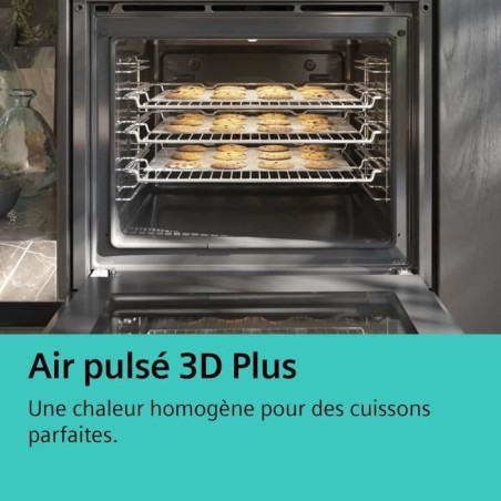 Four ecoclean Softclose - SIEMENS IQ500 - HB557GBS3F - Noir - 7 modes de cuisson - 59,5 x 59,4 x 54,8 cm