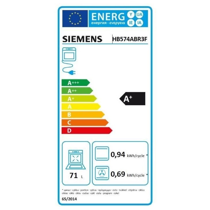 Four pyrolyse - SIEMENS IQ300 - HB574ABR3F - Noir - 7 modes de cuisson - 59,5 x 59,4 x 54,8 cm Four pyrolyse - SIEMENS IQ300 - HB574ABR3F - Noir - 7 modes de cuisson - 59,5 x 59,4 x 54,8 cm