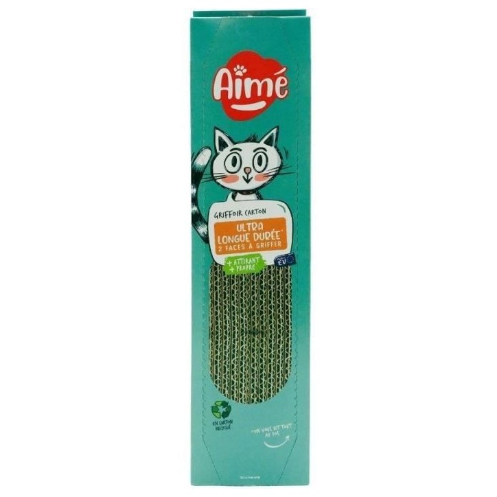 Griffoire en carton - AIMÉ - Pour Chat, Planche a Gratter Double face Super Résistant et Longue Durée, Senteur Herbe a Chat Griffoire en carton - AIMÉ - Pour Chat, Planche a Gratter Double face Super Résistant et Longue Durée, Senteur Herbe a Chat