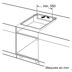 Table induction 60 cm - Bosch Série 2 - 3 foyers - Noir - Touch Selec