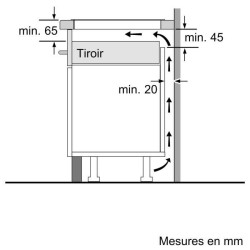Table induction 60 cm - Bosch Série 2 - 3 foyers - Noir - Touch Selec