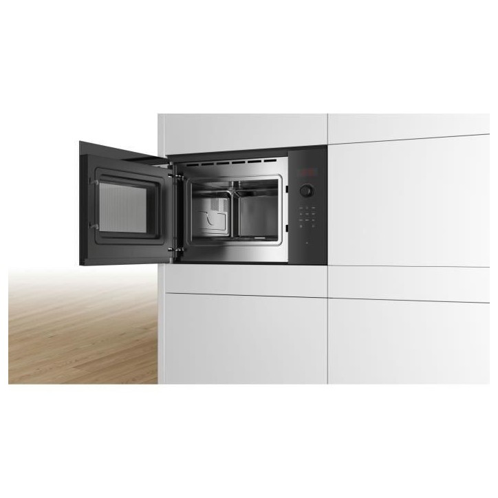 Micro-ondes simple encastrable -BOSCH SER4 - BFL523MB1F - Noir - 7 programmes auto - 38,2 x 59,4 x 31,7 cm