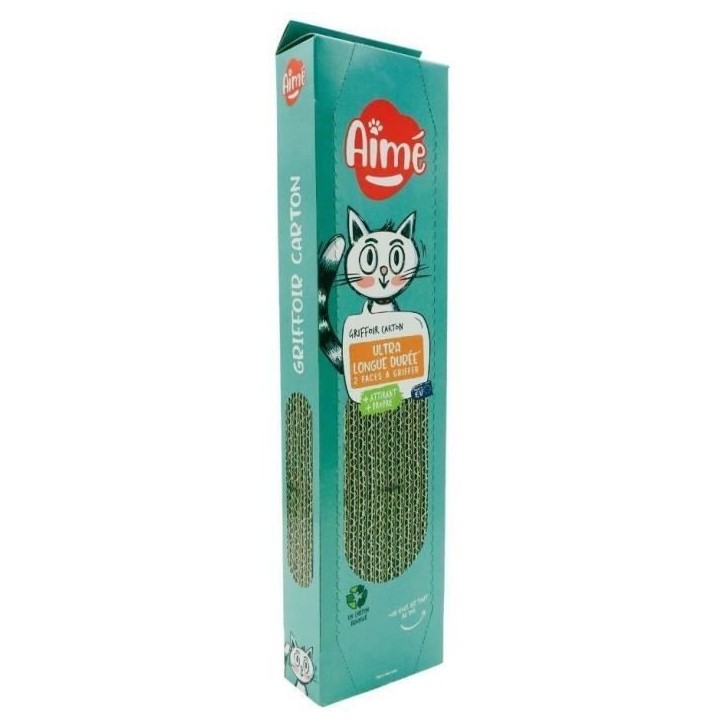 Griffoire en carton - AIMÉ - Pour Chat, Planche a Gratter Double face Super Résistant et Longue Durée, Senteur Herbe a Chat Griffoire en carton - AIMÉ - Pour Chat, Planche a Gratter Double face Super Résistant et Longue Durée, Senteur Herbe a Chat