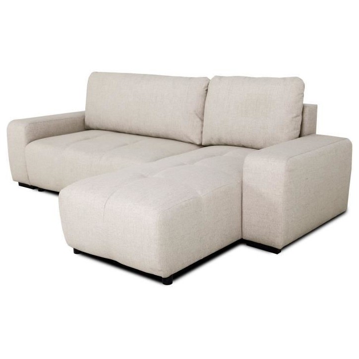 Canapé d'angle convertible réversible - 3 places - SIERRA - Avec coffre - Tissu Beige - 243 x 160 x 82 cm Canapé d'angle convertible réversible - 3 places - SIERRA - Avec coffre - Tissu Beige - 243 x 160 x 82 cm