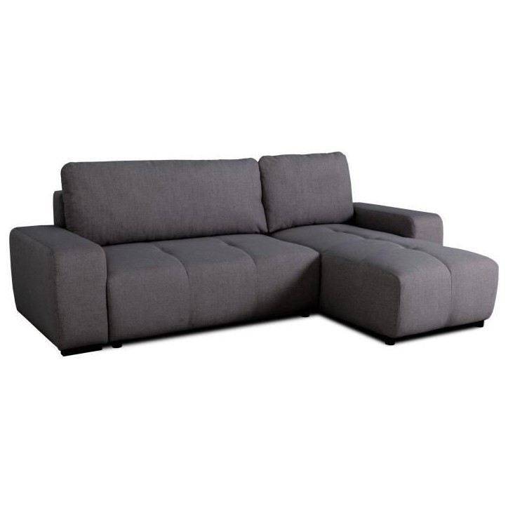 Canapé d'angle convertible réversible - 3 places - SIERRA - Avec coffre - Tissu Anthracite - 243 x 160 x 82 cm Canapé d'angle convertible réversible - 3 places - SIERRA - Avec coffre - Tissu Anthracite - 243 x 160 x 82 cm