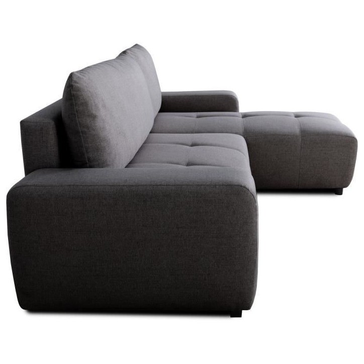 Canapé d'angle convertible réversible - 3 places - SIERRA - Avec coffre - Tissu Anthracite - 243 x 160 x 82 cm Canapé d'angle convertible réversible - 3 places - SIERRA - Avec coffre - Tissu Anthracite - 243 x 160 x 82 cm