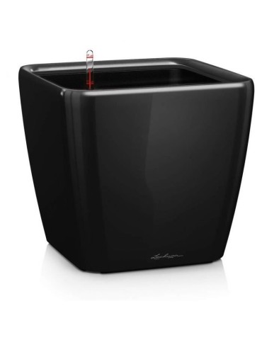 Pot de fleur - LEC - Quadro Premium LS 50 - noir brillant - avec réserve d'eau - 50 x 50 x 46,5 cm