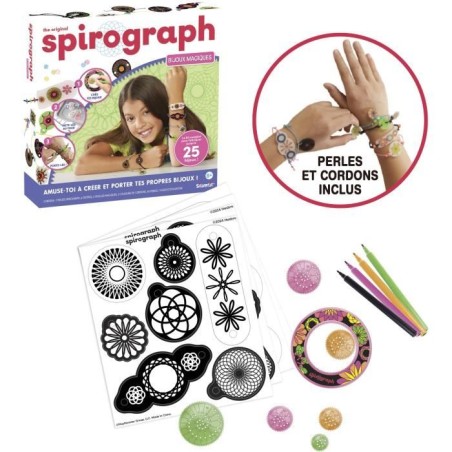 Coffret Bijoux magiques - SILVERLIT - SPIROGRAPH - Jusqu'a 25 charms -