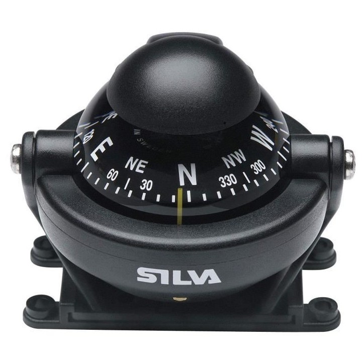 Compas bateau - SILVA - C58 - Éclairage 12V - Étrier de montage - Navigation nocturne