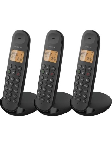 Téléphone fixe sans fil - LOGICOM - DECT ILOA 350 TRIO - Noir - Sans répondeur