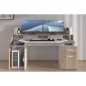 Bureau gaming avec LED Silver - Décor chene et mélamine blanc brillant - L 178 x P 88 x H 68 cm - PARISOT Bureau gaming avec LED Silver - Décor chene et mélamine blanc brillant - L 178 x P 88 x H 68 cm - PARISOT