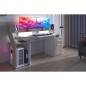 Bureau gaming avec LED Silver - Décor chene et mélamine blanc brillant - L 178 x P 88 x H 68 cm - PARISOT Bureau gaming avec LED Silver - Décor chene et mélamine blanc brillant - L 178 x P 88 x H 68 cm - PARISOT