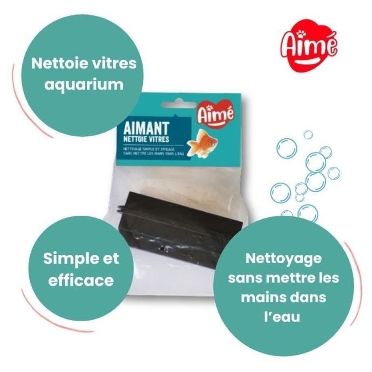 Aimant aquarium Nettoie vitres - AIMÉ - 10cm