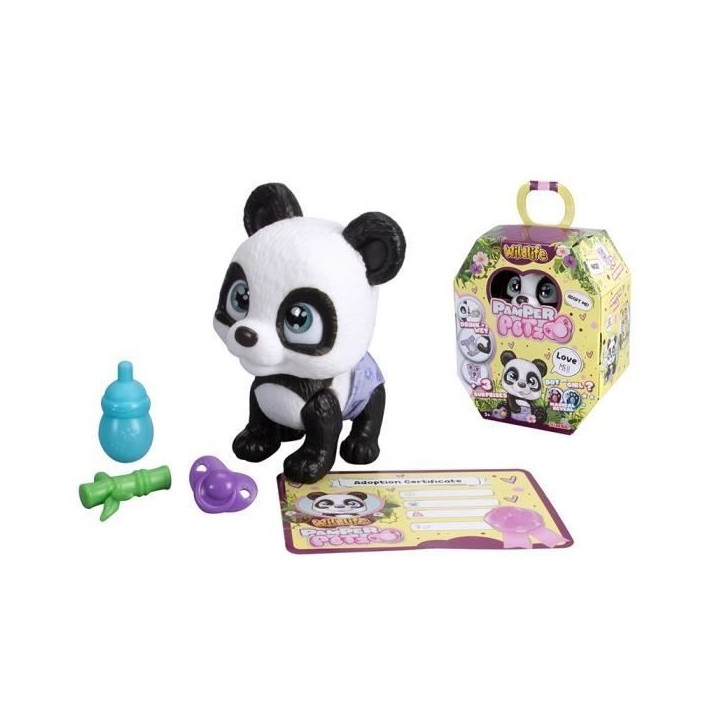 Smoby - Pamper Petz - Panda a adopter - 4 accessoires - Articulé - Bois et fais pipi - Certificat d'adoption - Des 3 ans Smoby - Pamper Petz - Panda a adopter - 4 accessoires - Articulé - Bois et fais pipi - Certificat d'adoption - Des 3 ans