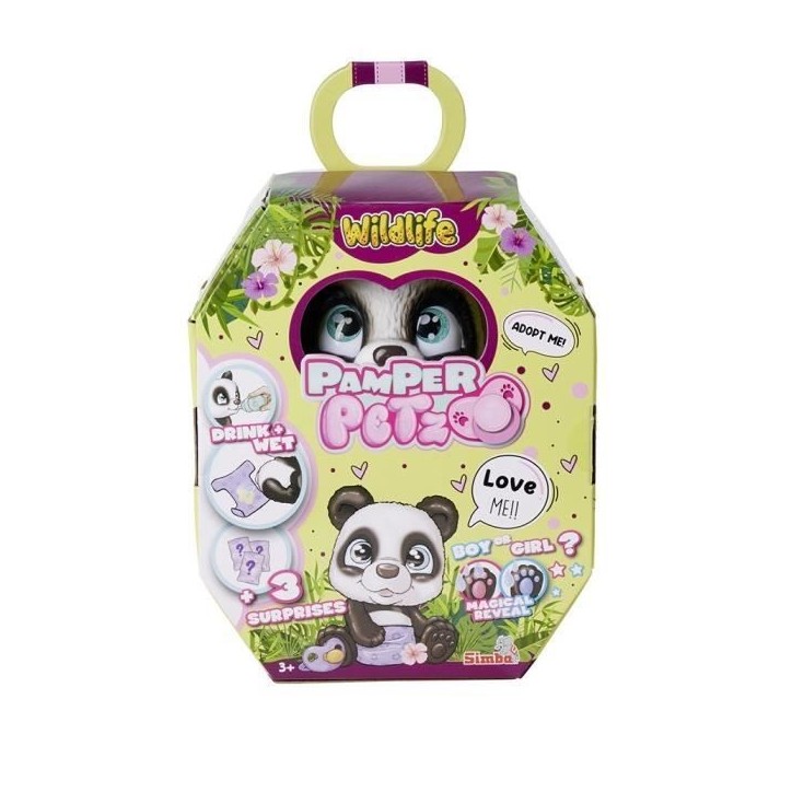 Smoby - Pamper Petz - Panda a adopter - 4 accessoires - Articulé - Bois et fais pipi - Certificat d'adoption - Des 3 ans Smoby - Pamper Petz - Panda a adopter - 4 accessoires - Articulé - Bois et fais pipi - Certificat d'adoption - Des 3 ans