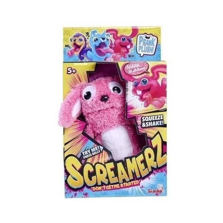 Smoby - Screamerz - Peluche intéractive amusante - Lapin - 27 cm - Bruits en la secouant ou appuyant sur le bouton Smoby - Screamerz - Peluche intéractive amusante - Lapin - 27 cm - Bruits en la secouant ou appuyant sur le bouton
