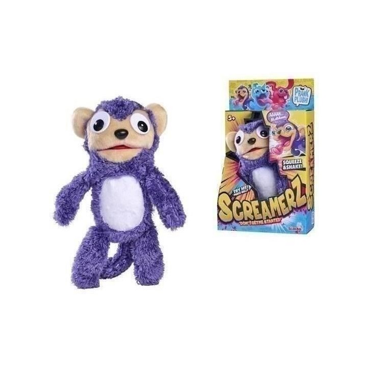 Smoby - Screamerz - Peluche intéractive amusante - Singe - 28 cm - Bruits en la secouant ou appuyant sur le bouton Smoby - Screamerz - Peluche intéractive amusante - Singe - 28 cm - Bruits en la secouant ou appuyant sur le bouton
