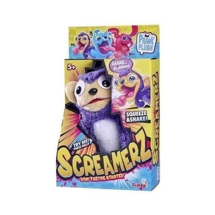 Smoby - Screamerz - Peluche intéractive amusante - Singe - 28 cm - Bruits en la secouant ou appuyant sur le bouton Smoby - Screamerz - Peluche intéractive amusante - Singe - 28 cm - Bruits en la secouant ou appuyant sur le bouton