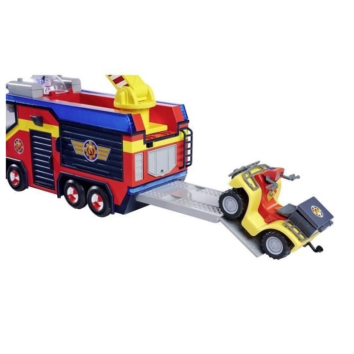 Sam Le Pompier - Camion de pompier - Jupiter - 2 figurines - Sons et lumieres - Plusieurs accessoires - 3 piles incluses Sam Le Pompier - Camion de pompier - Jupiter - 2 figurines - Sons et lumieres - Plusieurs accessoires - 3 piles incluses