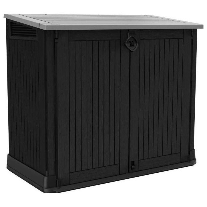 Coffre de rangement extérieur KETER en résine 880 litres Noir - Malle de jardin sans vérins