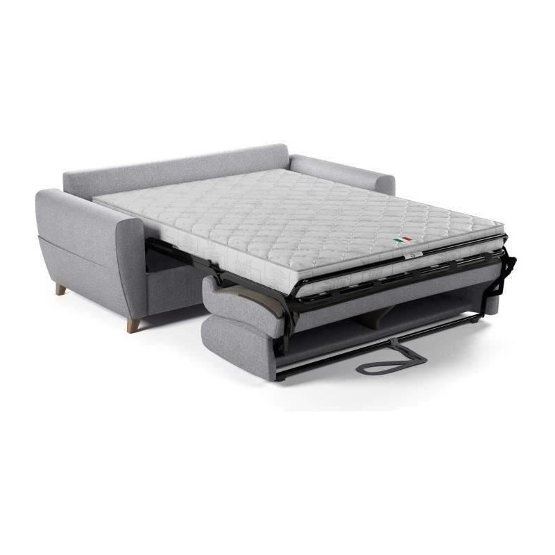 Canapé convertible express 3 places SKY - Tissu Gris - matelas 14cm - Canapé convertible express 3 places SKY - Tissu Gris - matelas 14cm -