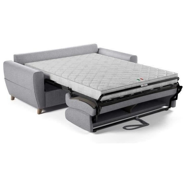 Canapé convertible express 3 places SKY - Tissu Gris - matelas 14cm - 192 x 100 x 88 cm Canapé convertible express 3 places SKY - Tissu Gris - matelas 14cm - 192 x 100 x 88 cm