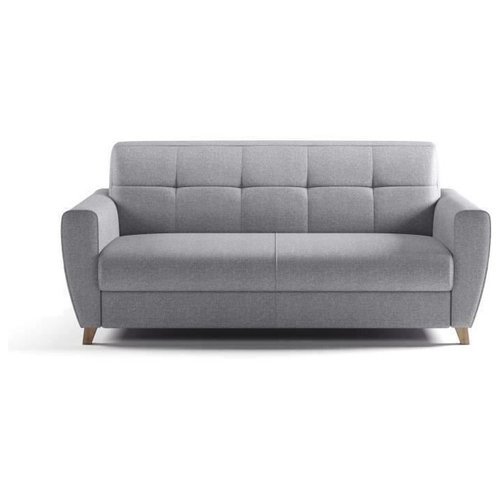 Canapé convertible express 3 places SKY - Tissu Gris - matelas 14cm - 192 x 100 x 88 cm Canapé convertible express 3 places SKY - Tissu Gris - matelas 14cm - 192 x 100 x 88 cm