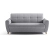 Canapé convertible express 3 places SKY - Tissu Gris - matelas 14cm -