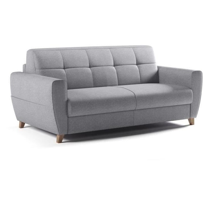 Canapé convertible express 3 places SKY - Tissu Gris - matelas 14cm - 192 x 100 x 88 cm Canapé convertible express 3 places SKY - Tissu Gris - matelas 14cm - 192 x 100 x 88 cm