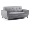 Canapé convertible express 3 places SKY - Tissu Gris - matelas 14cm -