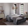 Canapé convertible express 3 places SKY - Tissu Gris - matelas 14cm -