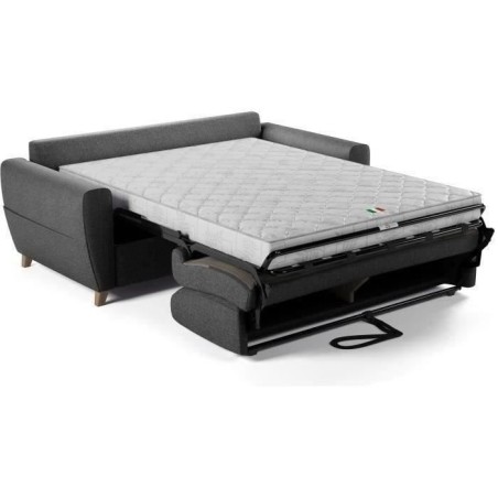 Canapé convertible express 3 places SKY - Tissu Anthracite - matelas