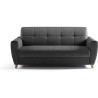 Canapé convertible express 3 places SKY - Tissu Anthracite - matelas