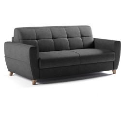 Canapé convertible express 3 places SKY - Tissu Anthracite - matelas