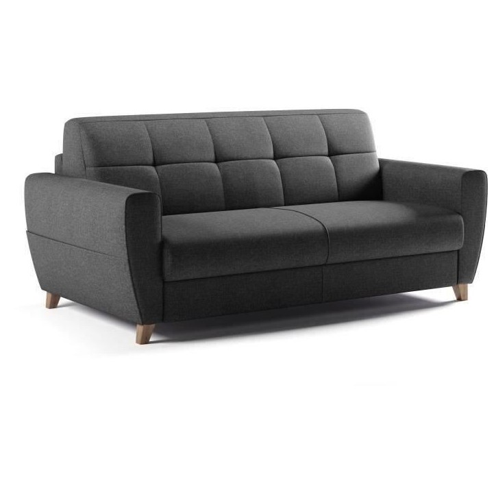 Canapé convertible express 3 places SKY - Tissu Anthracite - matelas 14cm - 192 x 100 x 88 cm Canapé convertible express 3 places SKY - Tissu Anthracite - matelas 14cm - 192 x 100 x 88 cm