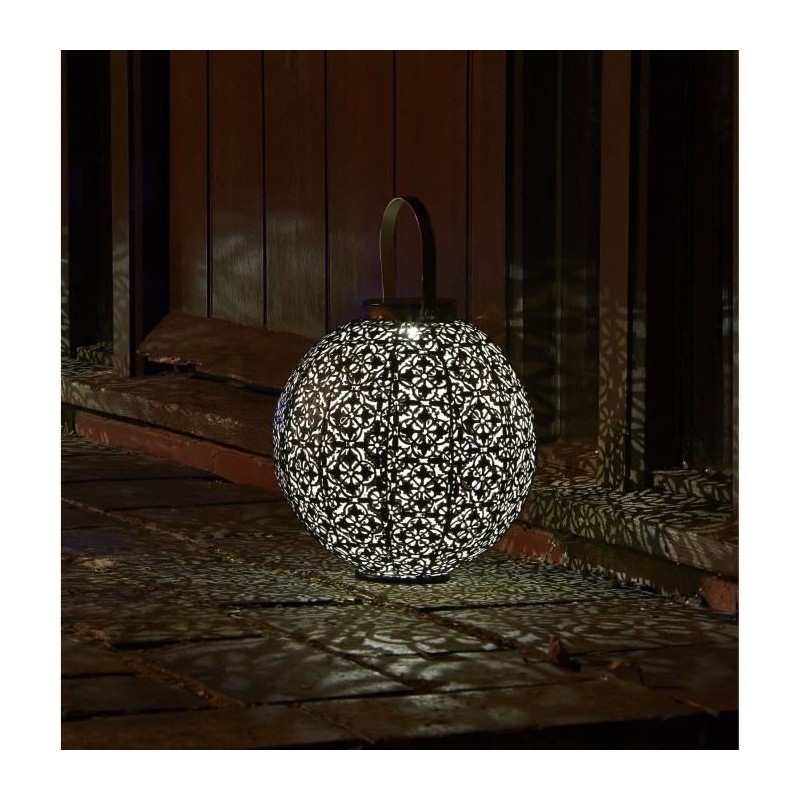 Lanterne solaire - SMART GARDEN - Damasque en métal ajouré - Bronze Lanterne solaire - SMART GARDEN - Damasque en métal ajouré - Bronze