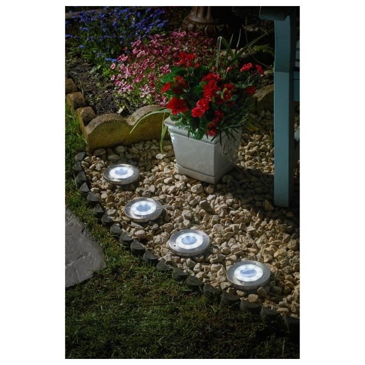 Pack de 4 Spots solaires UpSMART GARDEN -Light - 5 lumens - Acier - LED intégrée - SMART GARDEN Pack de 4 Spots solaires UpSMART GARDEN -Light - 5 lumens - Acier - LED intégrée - SMART GARDEN
