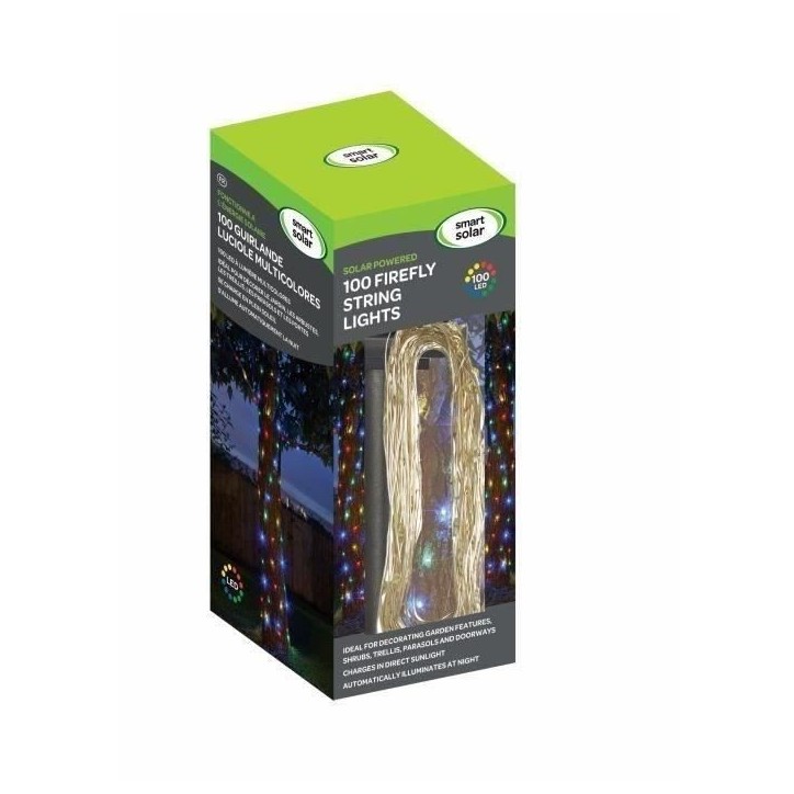 Guirlande solaire d'extérieur Multicolore 100 leds - SMART GARDEN - 11.9m Guirlande solaire d'extérieur Multicolore 100 leds - SMART GARDEN - 11.9m