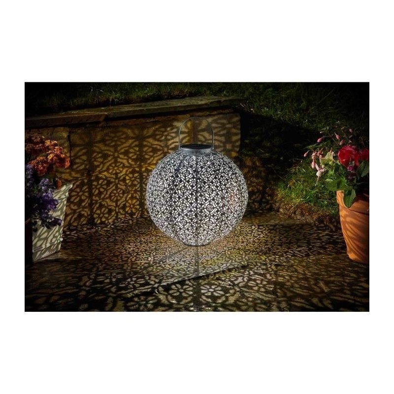 Lanterne solaire - SMART GARDEN - Jumbo Damasque en métal ajouré - E Lanterne solaire - SMART GARDEN - Jumbo Damasque en métal ajouré - E