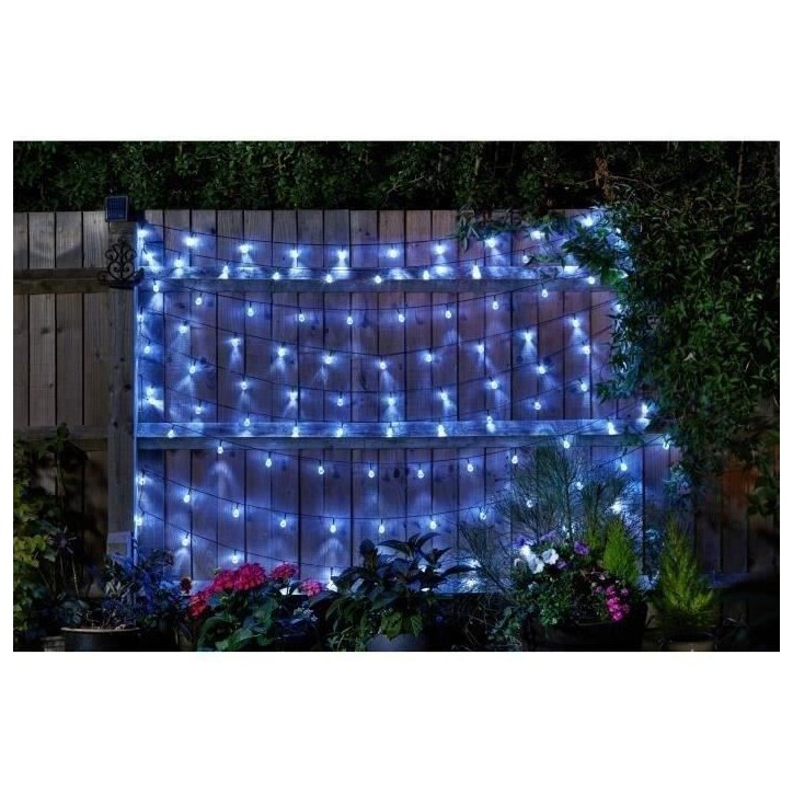 Guirlande d'extérieur solaire SMARDTV - Ultra 100 boules 15L - Blanc froid - 21,8m Guirlande d'extérieur solaire SMARDTV - Ultra 100 boules 15L - Blanc froid - 21,8m